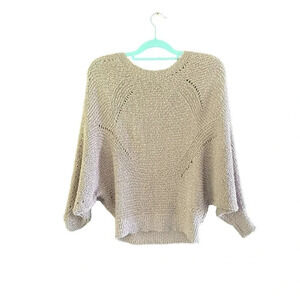 Debut Women's Cream Butterfly Sleeve Pullover Knitted Sweater Size Small